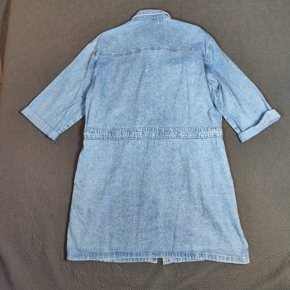 Kancan Virginia Button Down Denim Shirt Dress Belt Pockets Women's XL Blue - Picture 3 of 14